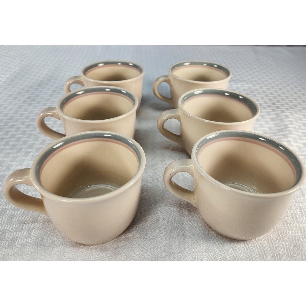 Pfaltzgraff Juniper Mauve & Teal Tea Coffee‎ Cups Mugs Set of 6